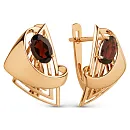 Серьги из красного золота с гранатами