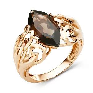 Кольцо из красного золота с раухтопазом