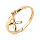 Кольцо из красного золота с фианитом