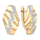 Серьги из красного золота с фианитами