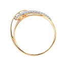 Кольцо из красного золота с фианитами