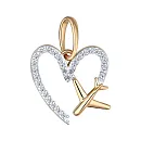 Подвеска из красного золота с фианитами