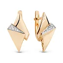 Серьги из красного золота с фианитами