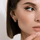 Серьги из красного золота с фианитами