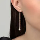 Серьги продевки из красного золота