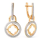 Серьги из красного золота с фианитами