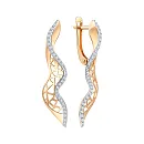 Серьги из красного золота с фианитами