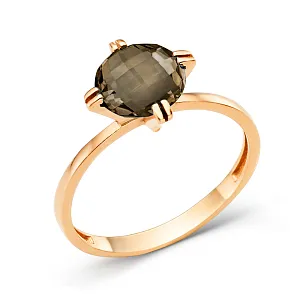 Кольцо из красного золота с раухтопазом