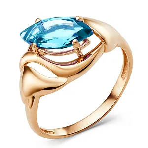 Кольцо из красного золота с swiss топазом