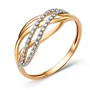 Кольцо из красного золота с фианитами