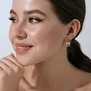 Серьги из красного золота с фианитами