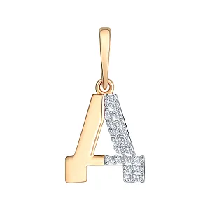 Подвеска из красного золота с фианитами