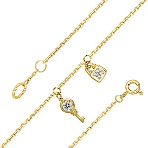 Браслет из желтого золота с фианитами