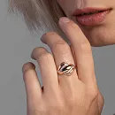 Кольцо из красного золота с фианитами