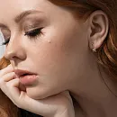 Серьги из красного золота с фианитами