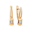 Серьги из красного золота с фианитами