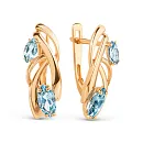 Серьги из красного золота с swiss топазами