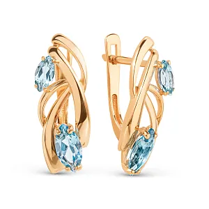 Серьги из красного золота с swiss топазами