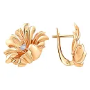 Серьги из красного золота с фианитами