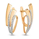 Серьги из красного золота с фианитами