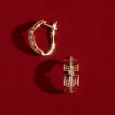 Серьги из красного золота с фианитами