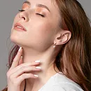 Серьги из красного золота с фианитами