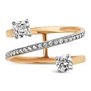 Кольцо из красного золота с фианитами