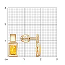 Серьги пусеты из красного золота с цитринами