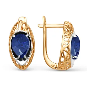 Серьги из красного золота с корундами