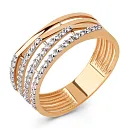 Кольцо из красного золота с фианитами