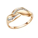 Кольцо из красного золота с фианитами