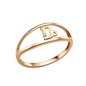 Кольцо из красного золота с фианитом