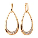 Серьги из красного золота с фианитами