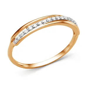 Кольцо из красного золота с фианитами