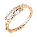 Кольцо из красного золота с фианитами