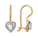 Серьги детские из красного золота с фианитами