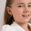 Серьги детские из красного золота с фианитами