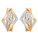 Серьги из красного золота с фианитами