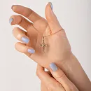 Крест из красного золота с фианитом