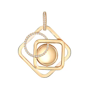 Подвеска из красного золота с фианитами