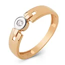 Кольцо из красного золота с фианитом