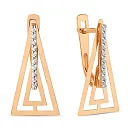 Серьги из красного золота с фианитами