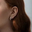 Серьги из красного золота с фианитами