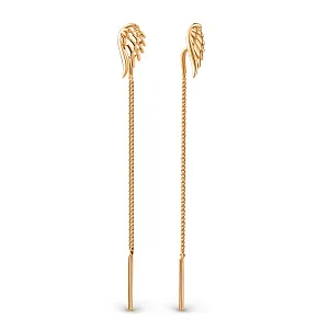 Серьги продевки из красного золота