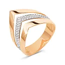 Кольцо из красного золота с фианитами