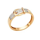 Кольцо из красного золота с фианитами