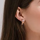 Серьги из красного золота с фианитами