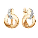 Серьги из красного золота с фианитами