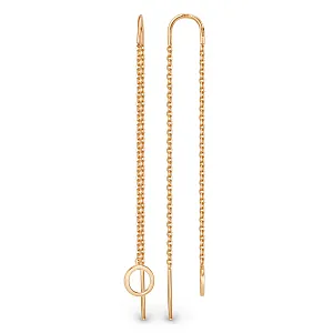 Серьги продевки из красного золота