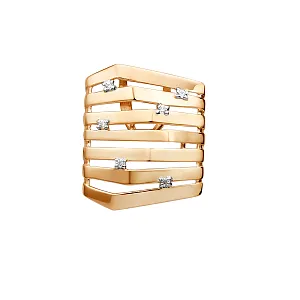 Подвеска из красного золота с фианитами